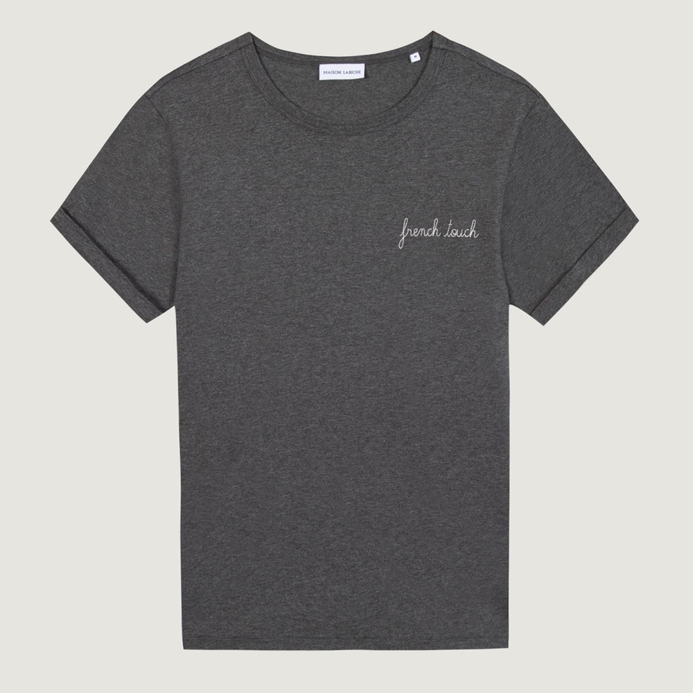 Maison Labiche Poitou Tshirt French Touch Color Black Size Medium Slight V Neck
